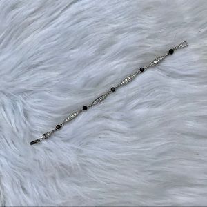 [Vintage] Black Stone & Rhinestone Bracelet